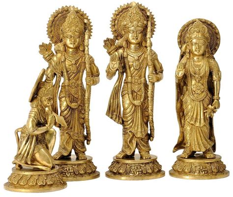 Buy Dattatreya Shri Ram Darbar Brass Murties Set (Rama, Sita, Lakshman ...