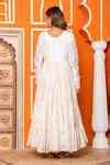 Buy Ivory Muslin, Shantoon, Chinon, Chiffon Designer Anarkali Set With ...