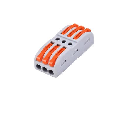 xcluma 3 Pole Wire Connector Terminal Block with Spring Lock Lever 3 in ...