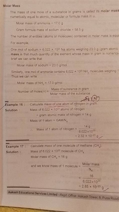 Image result for Molar Mass Examples