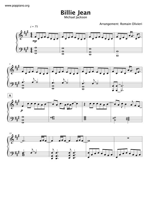 Michael Jackson-Billie Jean Sheet Music pdf, - Free Score Download ★