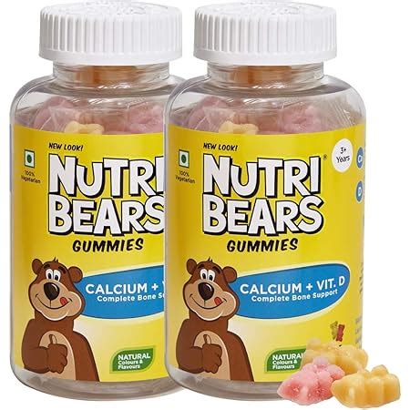 Meadbery Calcium + Vitamin D Gummies for Kids - For Stronger Bones and ...