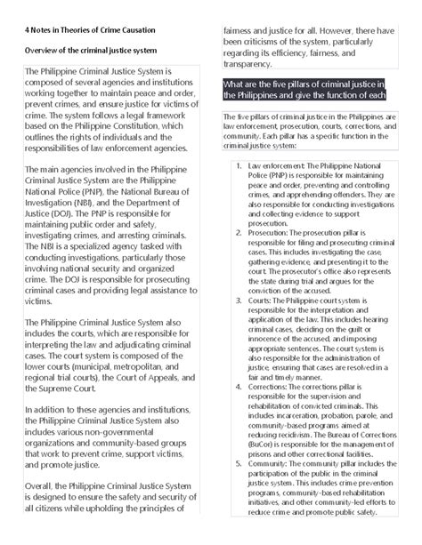 Introduction to criminology - 4 Notes in Theories of Crime Causation Overview of the criminal ...