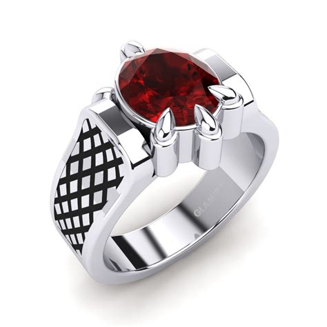 Order Men's Ring Vorian in Oval cut 2.4 Carat White Silver Ruby ...