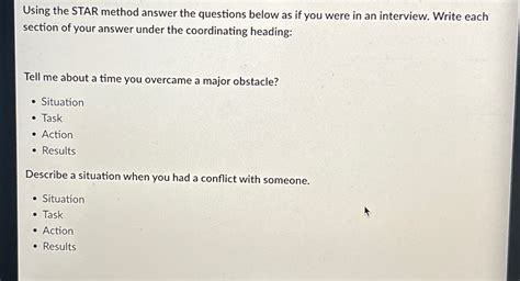 Image result for Star Answer Examples