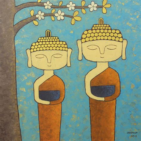 Contemporary Art - Two Young Monks - Framed Prints by Aditi Musunur ...