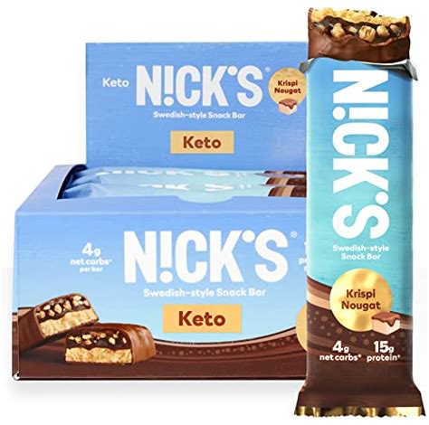 Buy Nick's Keto Snack Bar, Chocolate Peanut Keto Snack, 4g Net Carbs ...