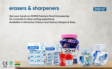Doms Non-Toxic Dust Free Extra Long Eraser Box Pack | For Clean & Clear ...