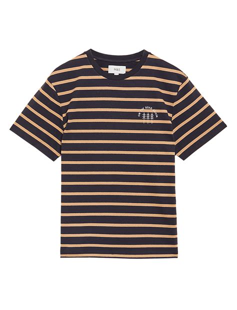 Buy Pure Cotton Striped T-Shirt at Marks & Spencer