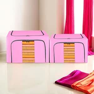 Kuber Industries Pack of 2 Clothes Storage Box | 24 Ltr Small and 66 ...