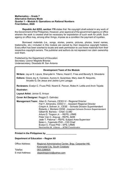 Image result for Math 7 Module 6