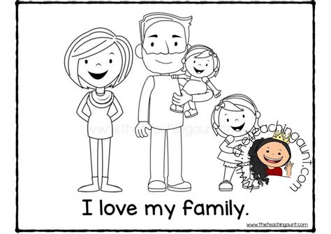 Collection of Family Coloring Pages - Free Printable