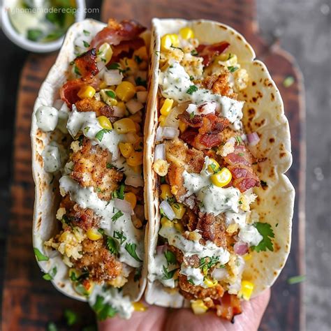 Crispy Chicken Tacos with Street Corn and Jalapeno Lime Ranch - My ...