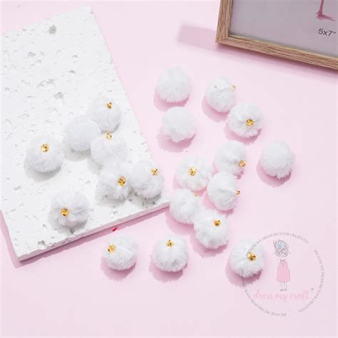 Pastel Pom Poms With Loop - Snow White – Dress my craft