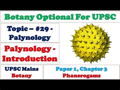 Introduction to Palynology: Branches of Palynology: Applications of ...