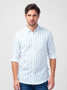 Spykar Men Striped Casual Blue, White, Grey Shirt - Buy Spykar Men ...