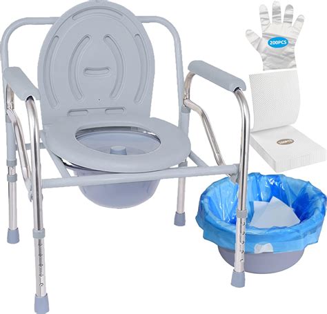 Simplelisa 3-in-1 Steel Folding Bedside Commode with Buckets India | Ubuy