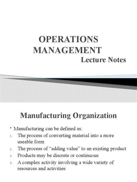 Operation Management Lecture Note 的图像结果