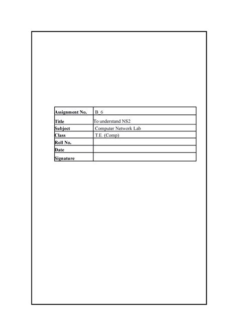Experiment no 12 - very good - Assignment No. B_ Title To understand NS ...