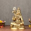 Pure Brass Sitting Lord Shiva Idol - 6" – Budhshiv.com