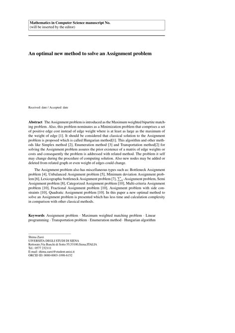 Image result for Unique Vs. Multiple Optimal Solutions Assignment Problems PDF