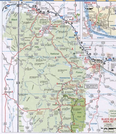 Map Of Black Hills South Dakota