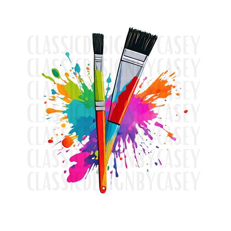 Paintbrushes Clipart, Paintbrush Splash Clipart PNG, 300 DPI Instant ...
