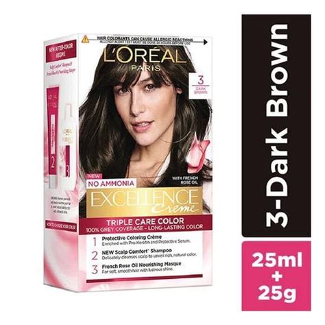 Loreal Excellence Creme Dark Brown Hair Color (3) - Buy Online, Uses ...