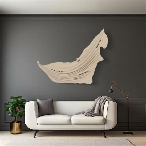 Handmade Wood Wall Art (Edge In Curved) & Metal Camels - 2403D0076