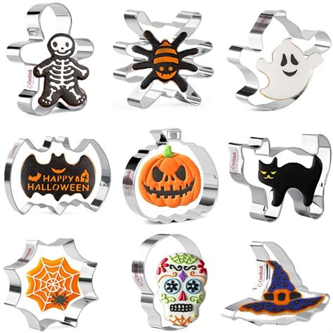 Crethinkaty Halloween Cookie Cutters-9Pcs Halloween Cookie Cutter Set ...