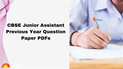 CBSE Junior Assistant Previous Year Question Paper: Download PDFs with ...