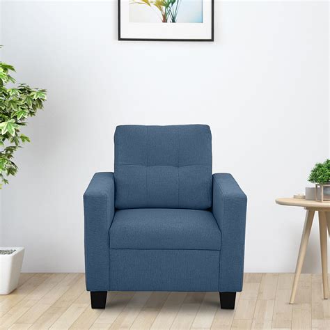 Buy Ease Blue Fabric 1 Seater Sofa Online and Get Upto 25% Off* On ...