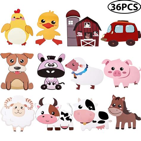 36 Pieces Large Farm Animal Cutouts for Baby Shower Farm Animal Party ...