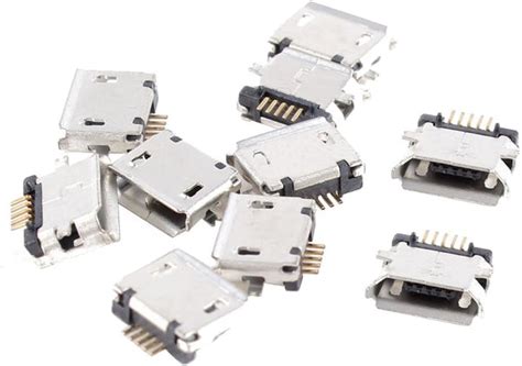 5-Pin Micro USB Type-B Female Socket 180 Degree SMD SMT Soldering Jack