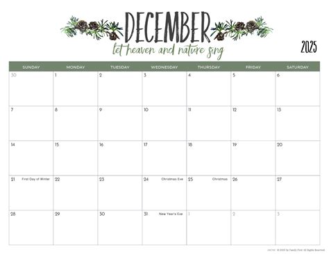 Printable Blank Mom Calendar