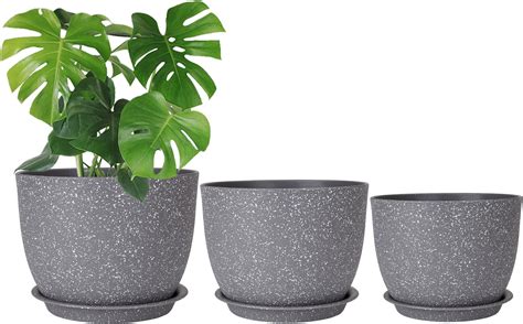 CSYY 25/23/20cm Plant Pots Indoor, Large Plastic Plant Pots, Flower ...