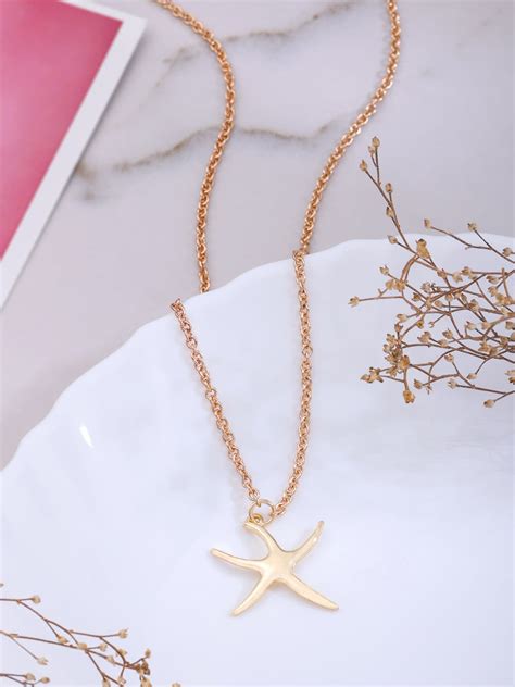 Viraasi Gold-Plated Starfish Pedant with Chain Neckalce
