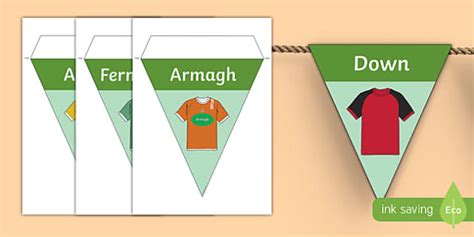 GAA Ulster County Colours Display Bunting (teacher made)