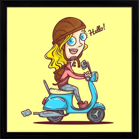 ArtzFolio Scooter Girl | Premium Canvas Painting for Bedroom & Living ...