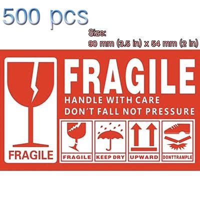 Buy Large Shipping Label Stickers 500 pcs, Package Warning Fragile ...