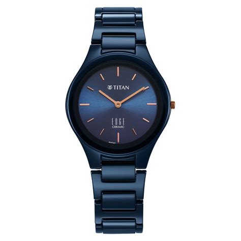 Buy Online Titan Edge Ceramic Slim Ceramic Strap Atlantic Blue Dial ...