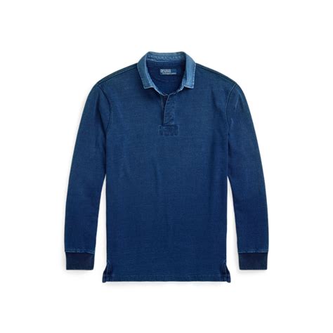 Classic Fit Indigo Jersey Rugby Shirt for Men | Ralph Lauren® IN