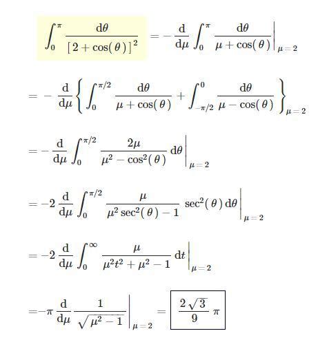Using contour integeration evaluate integeral 0 to 2π d theta /2+cos ...