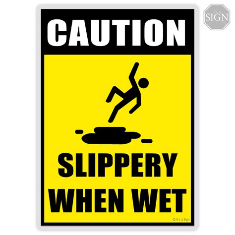 Slippery When Wet Sign - Laminated Signage - A4 / A5 Size | Shopee ...