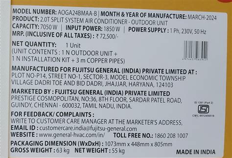 Shop online O General 2.0 Ton 3 Star Fixed Speed Split AC |Best Prices