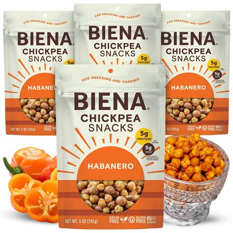 BIENA Chickpea Snacks - BCF26 Crunchy Roasted Chickpeas - High Fiber ...