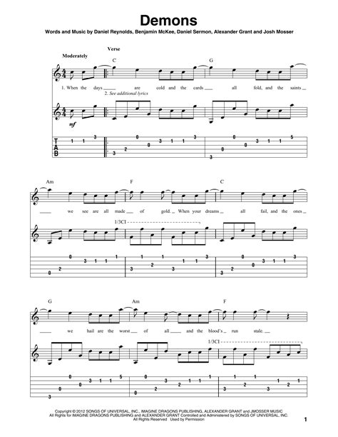 Imagine Dragons Demons Chords Capo 3 Imagine Dragons
