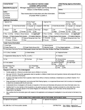 BCAL-3889, Children's Foster Home License Application - Michigan - Fill ...