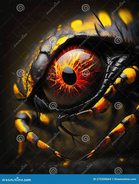 A Striking Photo of a Scorpions Eye Shining in Shades of Black Yellow ...