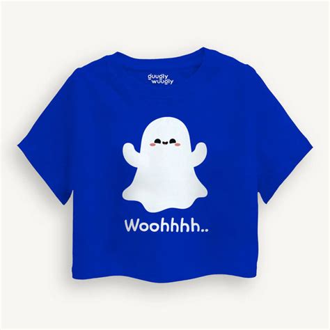 Girls' Blue Crop Top | Halloween Wohoo Design – Guugly Wuugly